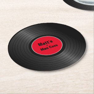 Record round paper coaster