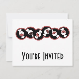 Record Row Red Invitation