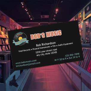 Record Shop Music Store Business Card