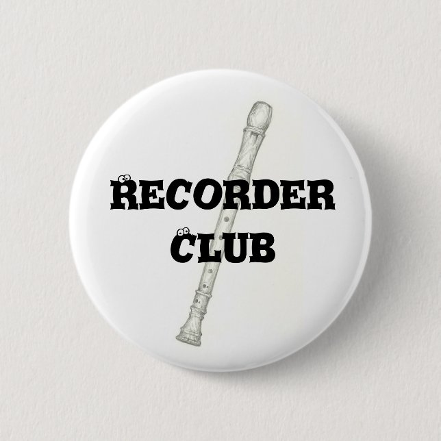 Recorder Club 2 Inch Round Button (Front)