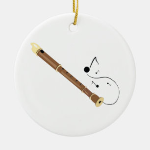 Recorder Flute Ceramic Ornament