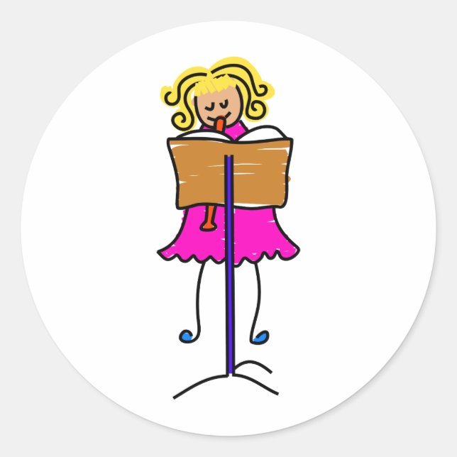 Recorder Kid Classic Round Sticker (Front)