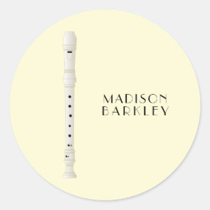 Recorder Music Teacher Musician Band Classic Round Sticker