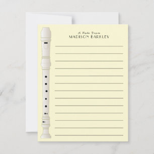 Recorder Music Teacher Thank You Card