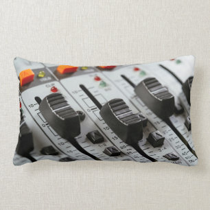 Recording studio mixer faders lumbar pillow