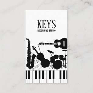 Recording Studio Music Shop Business Card