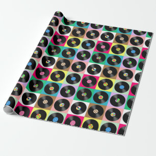 Records everywhere wrapping paper
