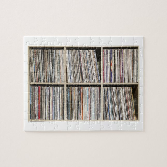 Records Vinyl Albums Record Collection Shelf Jigsaw Puzzle (Horizontal)