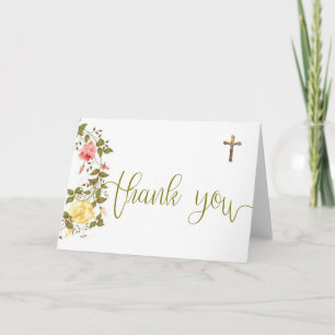 Recouvrement floral de Merci de crucifix de