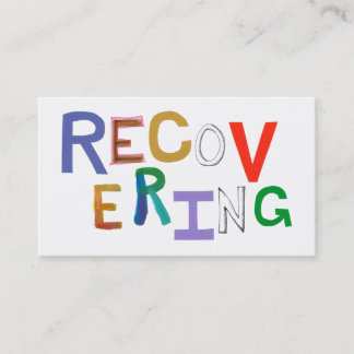 Recovering healing new beginning funky word art business card