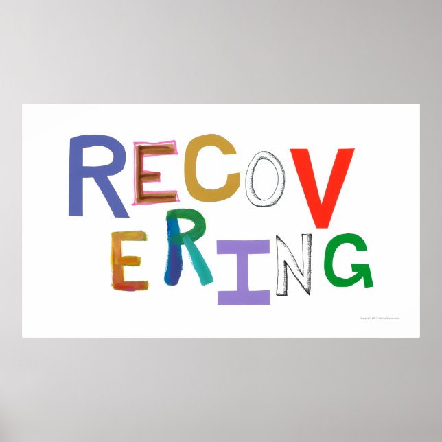 Recovering healing new beginning funky word art poster (Front)