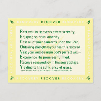 Recovery (Acrostic) Postcard