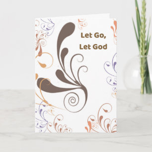 Recovery Anniversary Let Go Let God Swirls  Card