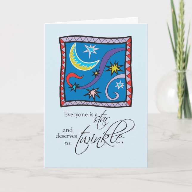 Recovery Birthday Star Twinkle Card (Front)