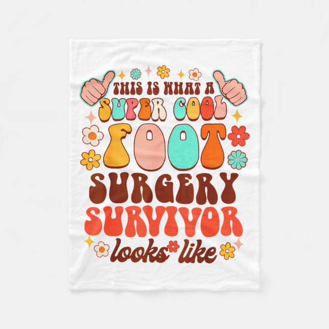 Recovery Funny Super A Cool Foot Surgery Survivor  Fleece Blanket (Front)