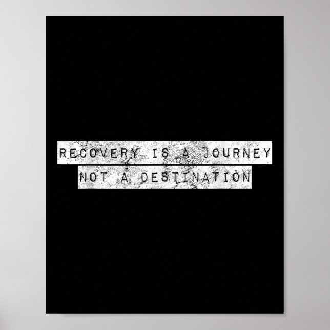 Recovery Is A Journey Not A Destination Motivation Poster (Front)