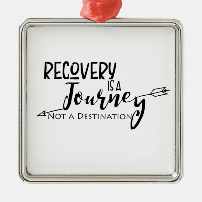 Recovery Journey Arrow Metal Ornament (Front)