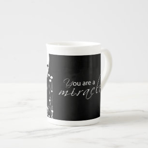 Recovery Miracle, Black and White Bone China Mug