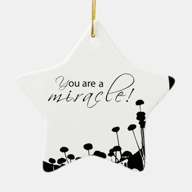 Recovery Miracle, Black and White Ceramic Ornament (Front)