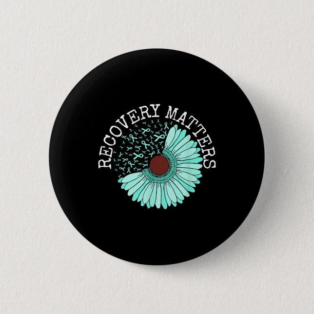 Recovery S Drug Alcohol Awareness Addiction Ribbon 2 Inch Round Button (Front)