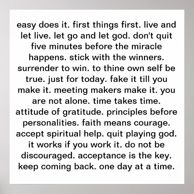 recovery slogan poster (Front)