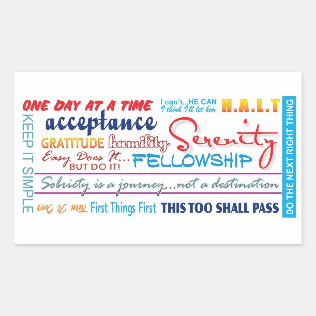 recovery slogans sticker (Front)