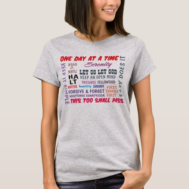 recovery slogans t-shirt (Front)