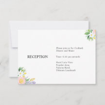 Recpetion Detail Card - Classic Minimal Floral