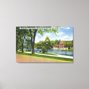 Recreation Bldg & Boathouse Canvas Print