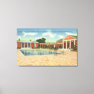 Recreation Bldg Interior Court and Pool View Canvas Print