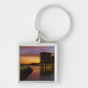Recreation Lagoon and apartments at sunset Keychain