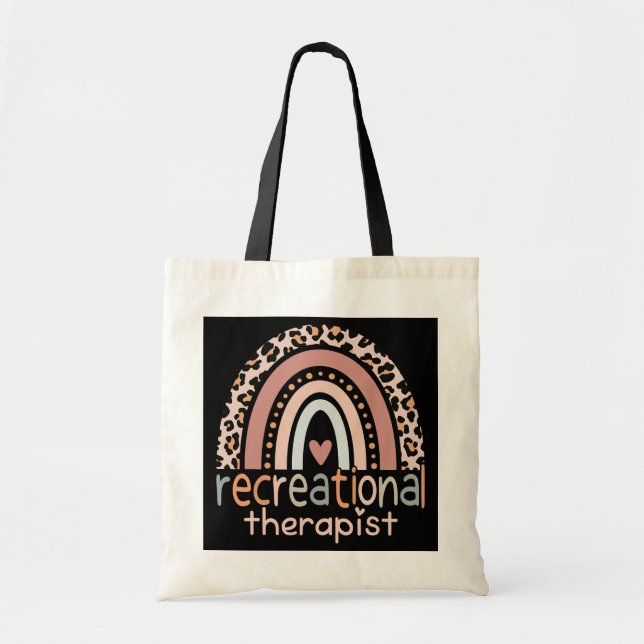 Recreational Therapy Therapist Rainbow Tote Bag (Front)