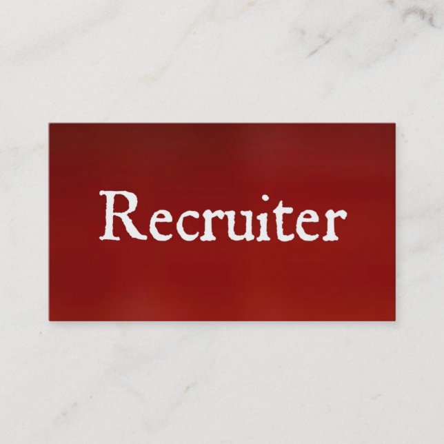 Recruiter Red Business Card (Front)