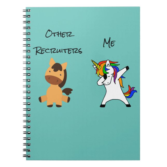 Recruiters Staffing Unicorn Horse Funny Notebook (Front)