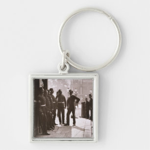 Recruiting Sergeants at Westminster, 1876-77 (wood Keychain