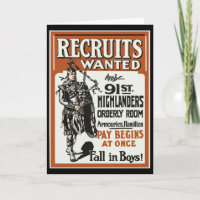 Recruitment 91st Highlanders Bagpiles WWI