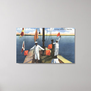 Recruits Learning Semaphore Signalling - US Navy Canvas Print