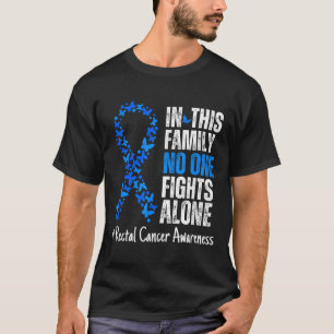 Rectal Cancer Awareness Month Blue Ribbon Butterfl T-Shirt