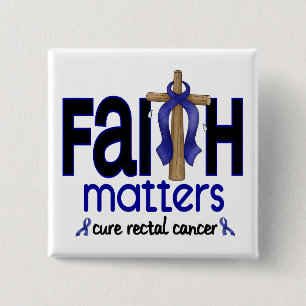 Rectal Cancer Faith Matters Cross 1 2 Inch Square Button