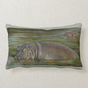 Rectangle 13"" coussin lombaire de l'hippopotame X.21