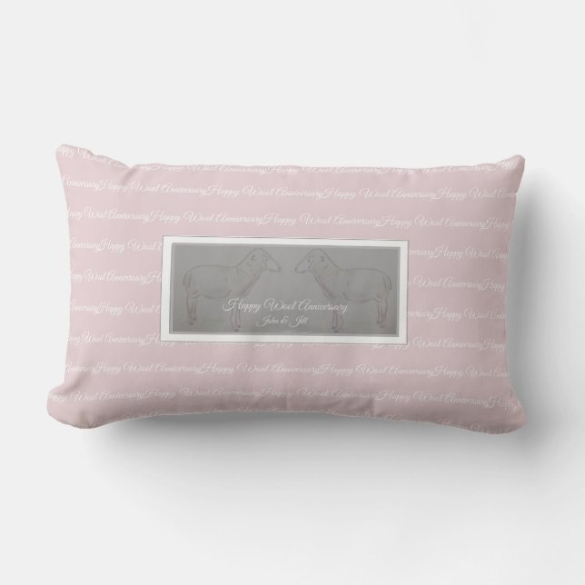 Rectangle 7ème coussin heureux de moutons d'anniversaire de (Recto)