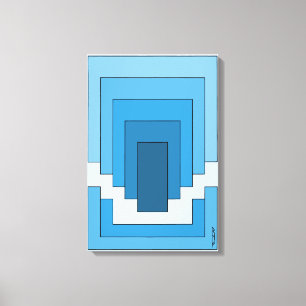 Rectangle Abstract in Blue  Canvas Print