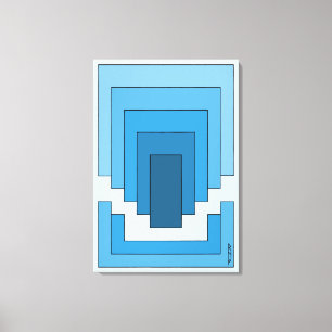 Rectangle Abstract in Blue Canvas Print