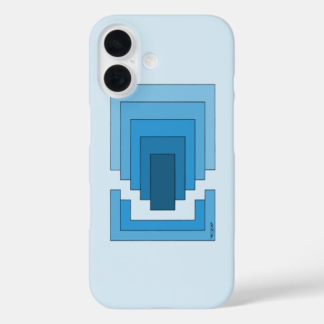 Rectangle Abstract in Blue  Case-Mate iPhone Case (Back)