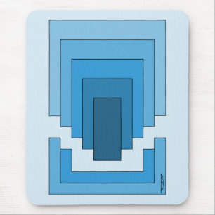 Rectangle Abstract in Blue  Mouse Pad