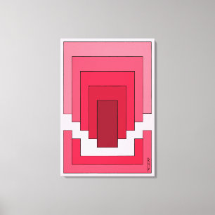 Rectangle Abstract in Red Canvas Print