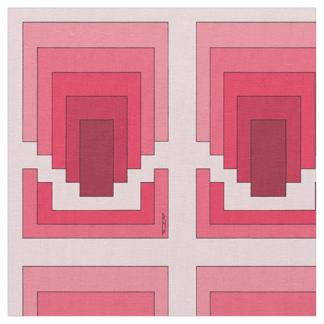 Rectangle Abstract in Red Fabric (Close Up)
