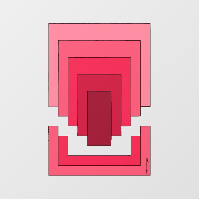 Rectangle Abstract in Red Window Cling (Sheet)