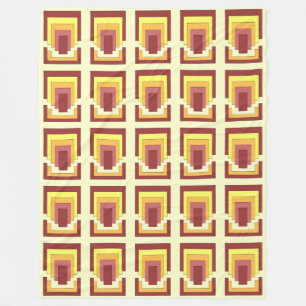 Rectangle Abstract Multicolor (70s Style) Fleece Blanket