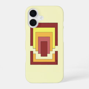 Rectangle Abstract Multicolor (70s Style) iPhone 16 Case